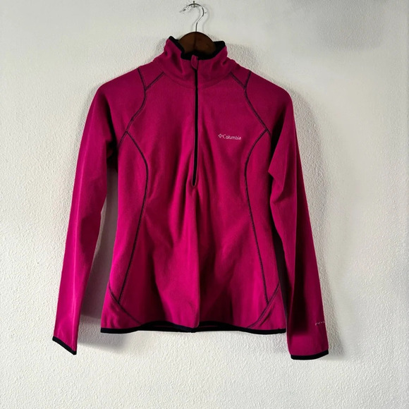 Columbia Pink Waffle Knit Fleece Gorpcore Small Outdoorsy Sporty Athleisure - Picture 10 of 10